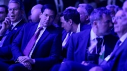 US Secretary of State Marco Rubio (second left) attends the World Economic Forum in Davos, Switzerland, alongside US Treasury Secretary Scott Bessent (left) and President Donald Trump's son-in-law Jared Kushner on January 21.