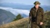 Russian President Vladimir Putin strikes a pose on a mountainside during a vacation in the remote Tuva region in southern Siberia in late August.