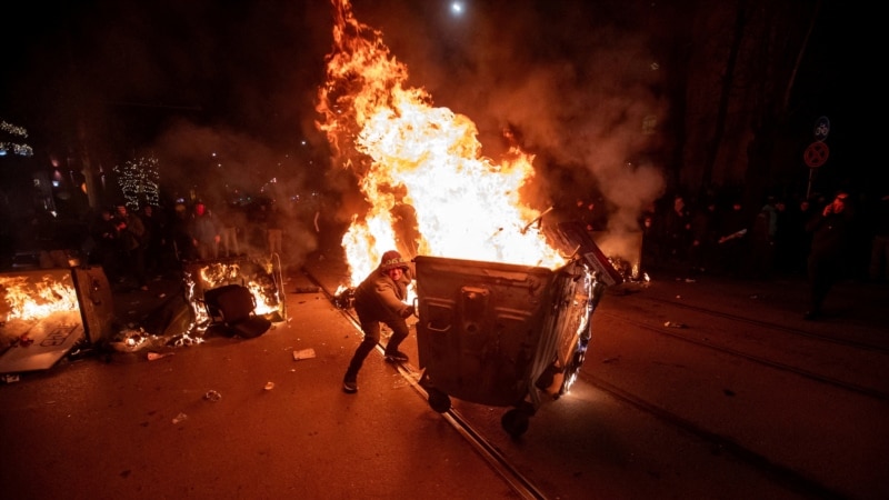 Tens Of Thousands Protest Bulgaria’s Budget As Clashes Erupt In Sofia