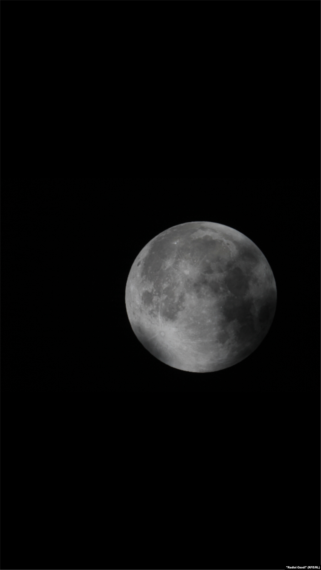 Lunar eclipse in Tajik sky