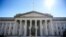 In this file photo taken on October 18, 2018, the US Treasury Department building in Washington, DC. 