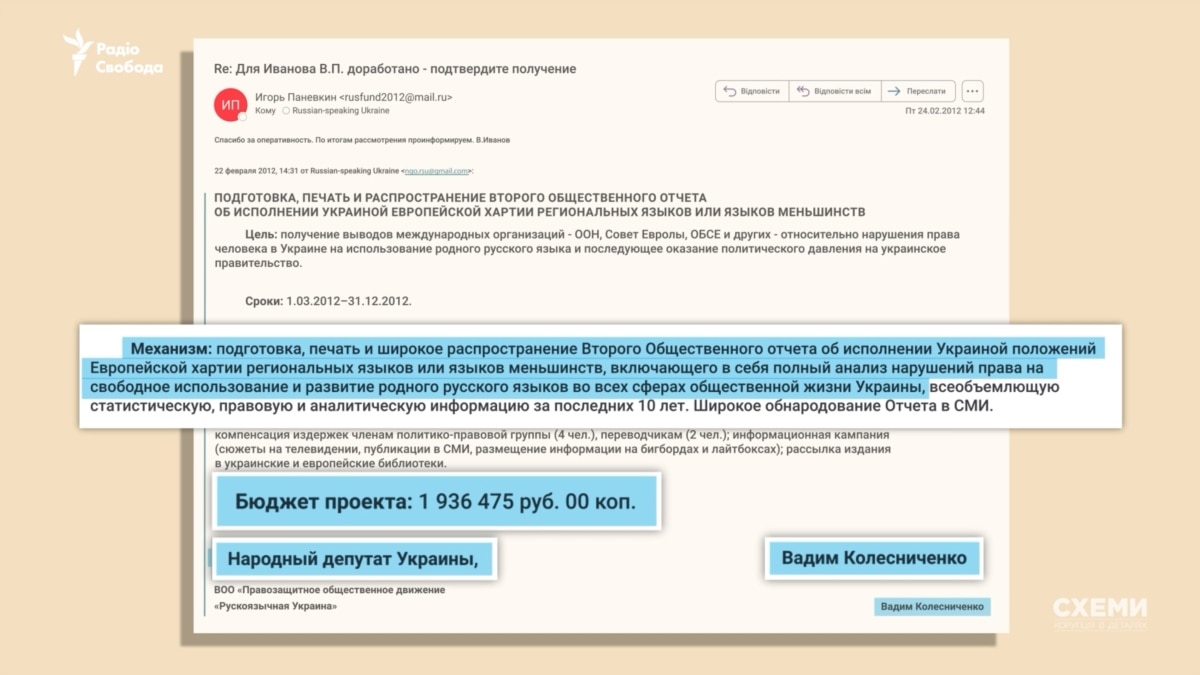 Москва фінансувала просування закону нардепів-«регіоналів», який «прирівнював російську мову до державної» – Схеми
