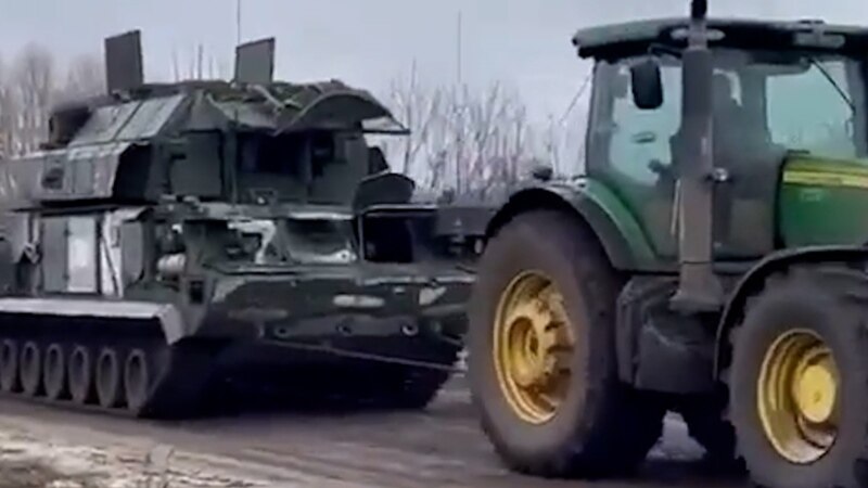 Ukrainian Tractors Versus Russian Armor