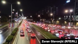 Saobraćajna gužva u Beogradu, Srbija, novembar 2025. 