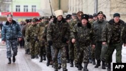 Прарасейскія актывісты і казакі ў Данецку