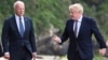 U.S. President Joe Biden (left) and British Prime Minister Boris Johnson in Cornwall on June 10. 