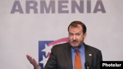 U.S. Ambassador to Armenia Richard Mills at a conference dedicated to franchising business opportunities at the Armenia Marriott Hotel, Yerevan, 5Sept., 2018