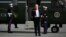 US President Donald Trump steps off Marine One after landing at Ocala International Airport in Florida, where he spoke at The Villages retirement community on May 1.