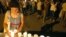 Armenia - A candlelight vigil outside the Harsnakar restaurant in Yerevan, 7Aug2012.