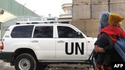 A UN vehicle in the Afghan capital, Kabul