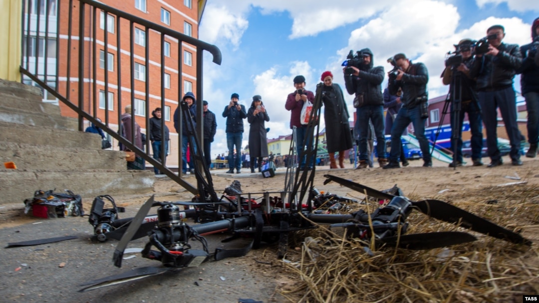 The drone was meant to deliver a 2-kilogram package but crashed into a building shortly after take-off. 