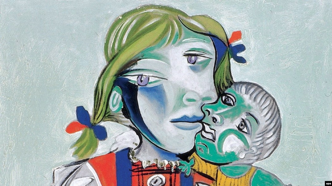 Пабло Писассо «Майя и кукла». 1938. Картина была похищена из дома художника, но ее удалось вернуть