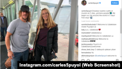 Карлес Пуйолнинг Тошкентда тушган илк суратларидан бири унинг Instagram саҳифасида чоп этилди.