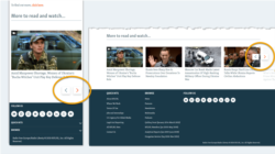 A YMAL with one Media slider widget, viewed on mobile (left) and desktop (right).