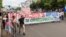 RUSSIA – Political rally demanding the release arrested governor of the Khabarovsk region Sergei Furgal and for the resignation of Russian President Vladimir Putin. Khabarovsk, Jule 25, 2020