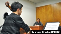 Composer David Fulmer and cellist Jay Campbell rehearse Fulmer's requiem for the victims of the 2011 Zhanaozen massacre in Kazakhstan.