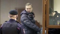 Алексей Навальный в зале суда по делу о клевете на ветерана. 16 февраля 2021 года