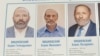 The three men appear on the city's election posters.