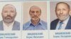 Afiș electoral în Sank tPetersburg: trei candidați cu același nume și, aparent, cu aceleași trăsături faciale. 