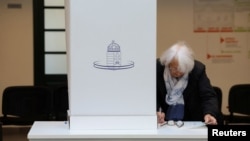 Избирательный участок в Будапеште, 12 апреля 2026 года