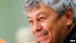 Ukraine - Shakhtar's head coach Mircea Lucescu smiles during a press conference in Lviv, Ukraine, 02 November 2015