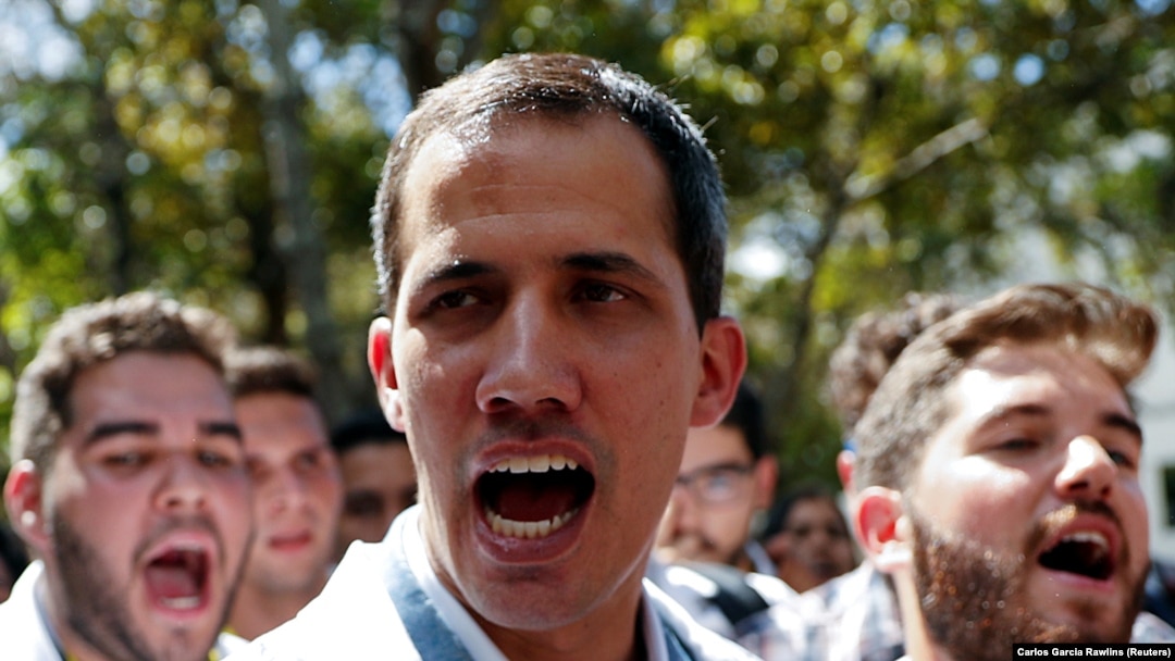Juan Guaido a participat, joi, la un protest împotriva lui Nicolas Maduro, liderul contestat de tot mai multe țări și de majoritatea venezuelenilor