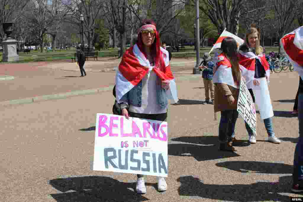 USA - the protest supporting Belarus opposition in Washington DC near the White House