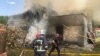 Ukraine -- Fire in a house, Ivano-Frankivsk region, 28Jul2021