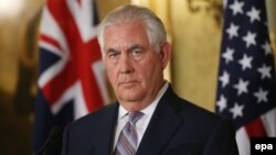 Госсекретарь США Рекс Тиллерсон на пресс-конференции в Сиднее.
