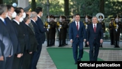 Президент Садыр Жапаров Ташкентке келген учур, 11-март 2021-жыл.