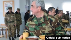 Armenia - President Serzh Sarkisian visits an Armenian military base, 8Dec2016.