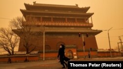 Peking u toku peščane oluje, 15. mart 2021. 