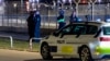 Danish police patrol at Copenhagen Airport, in Kastrup, Denmark, on September 22 after drones were sighted. 