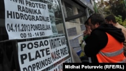 Protest radnika Hidrogradnje, novembar 2013.