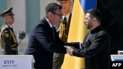 Енді Бернем і Володимир Зеленський під час заходів до Дня Незалежності України, Київ, 24 серпня 2026 року