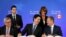 Președintele Comisiei Europene, Jean-Claude Juncker, premierul canadian Justin Trudeau, președintele Consiliului European Donald Tusk , 30 oct.2016 