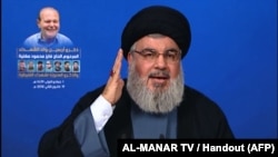 Sayyed Hassan Nasrallah, the head of Lebanon's militant Shi'ite movement Hizballah