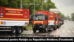 Chișinău, 7 mai 2020: convoi cu ajutoare medicale din România.