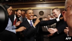 АҚШ президенті Барак Обама Конгреске жолдау арнау үшін келіп тұр. Вашингтон, 8 қыркүйек 2011 жыл