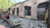 A burned-out house in the Tajik village of Somoniyon in the Isfara district on May 2. The violence along the Tajik-Kyrgyz border followed a dispute over the installation of surveillance cameras at a water distribution point near Tajikistan&#39;s Vorukh exclave, drawing in security forces from both countries.&nbsp;
