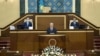 Президент Казахстана Касым-Жомарт Токаев выступает с «посланием народу» в парламенте. Нур-Султан, 1 сентября 2020 года.