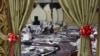 The inside of a wedding hall in Kabul that was the scene of a previous bombing, in November 2018.