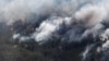 Smoke rises from wildfires above a forest belt in the eastern Abai region of Kazakhstan on June 12.