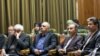 Tehran's mayor Mohammadali Najafi (2R) at a session of Tehran's city council discussing his resignation, on Sunday April 8, 2018.