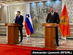 Ministri odbrane Crne Gore i Slovenije na konferenciji u Podgorici u Podgorici