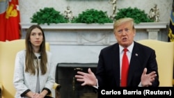 Američki predsjednik Donald Trump i supruga lidera venecuelanske opozicije, Fabiana Rosales