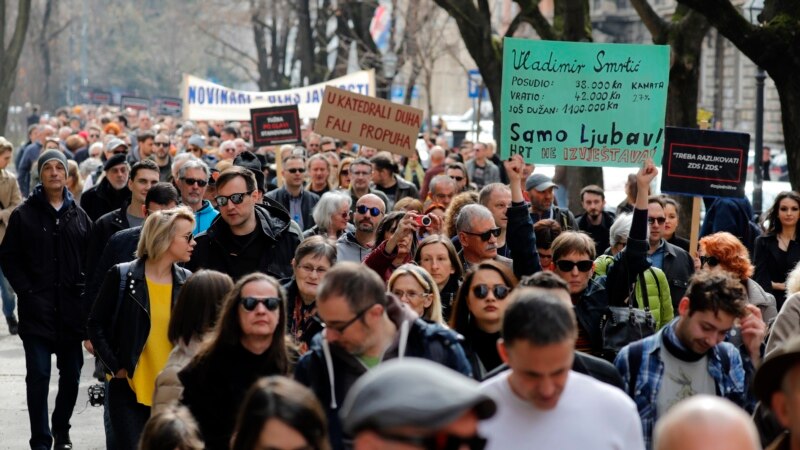 هزارها تن امروز در زگرب پایتخت کرویشیا دست به تظاهرات زدند