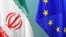 پرچم اتحادیه اروپا و پرچم جمهوری اسلامی ایران