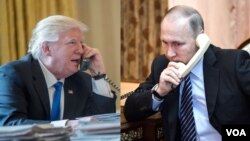 Дональд Трамп (л) і Володимир Путін, комбіноване фото