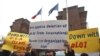 Demonstrators outside the French Embassy in Iran protest the EU's expected decision on the MKO on January 25.